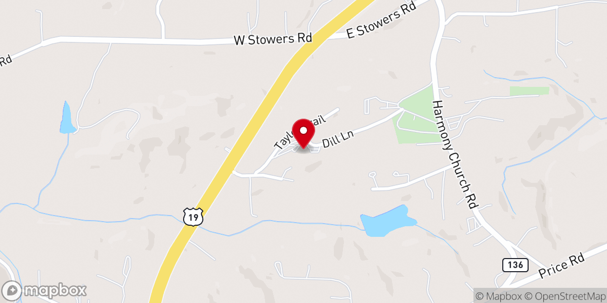 Map showing location of North Georgia Church