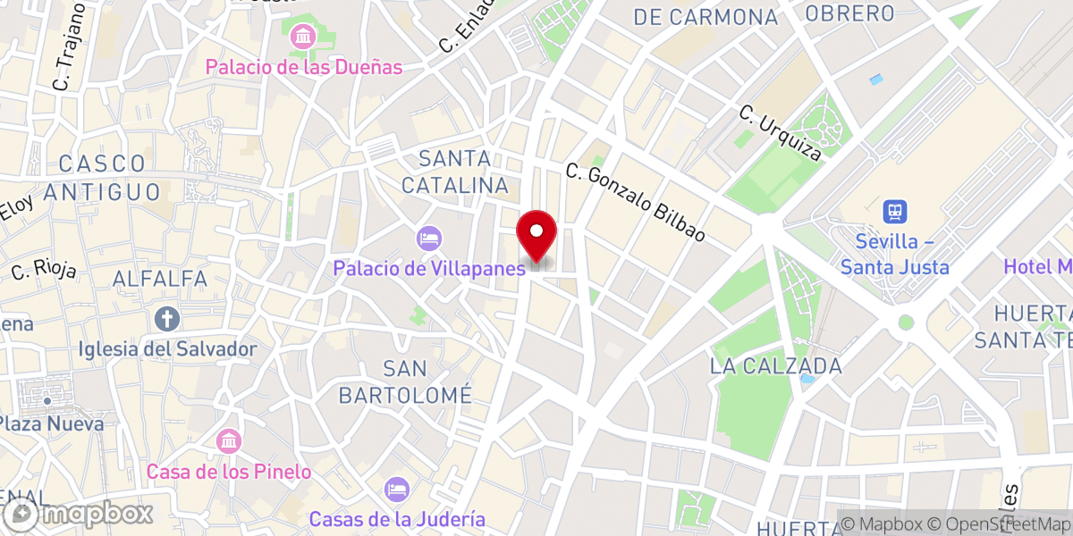 Map showing location of Parroquia de San Roque
