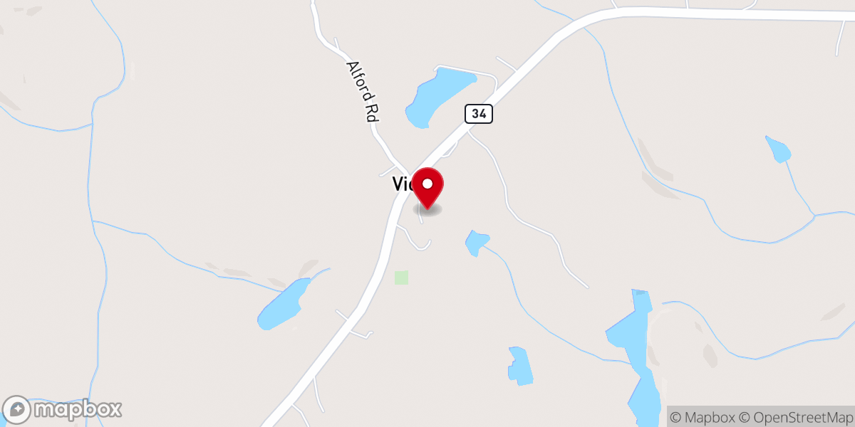 Map showing location of Flat Rock Campgrounds Church