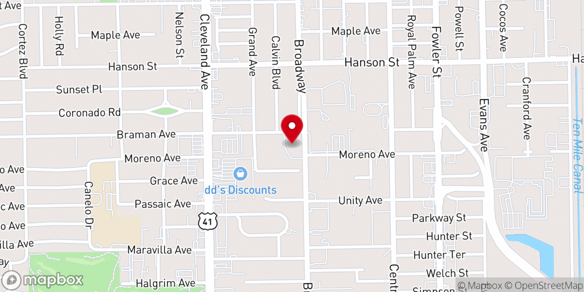 Map showing location of First Haitian Baptist Church of Fort Myers