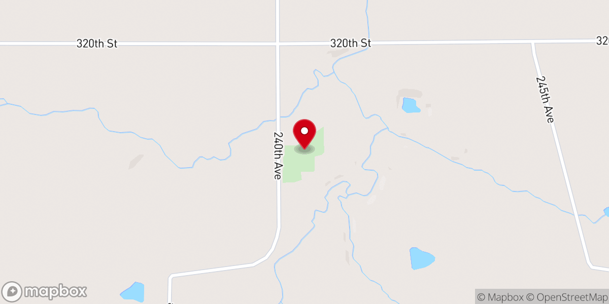 Map showing location of Rock Creek Church