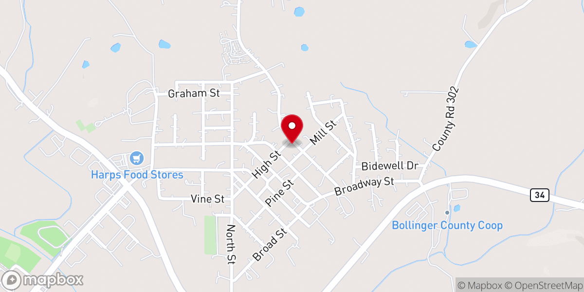 Map showing location of United Pentecostal Church