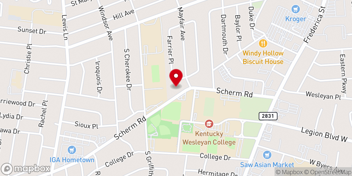 Map showing location of Wesleyan Heights United Methodist