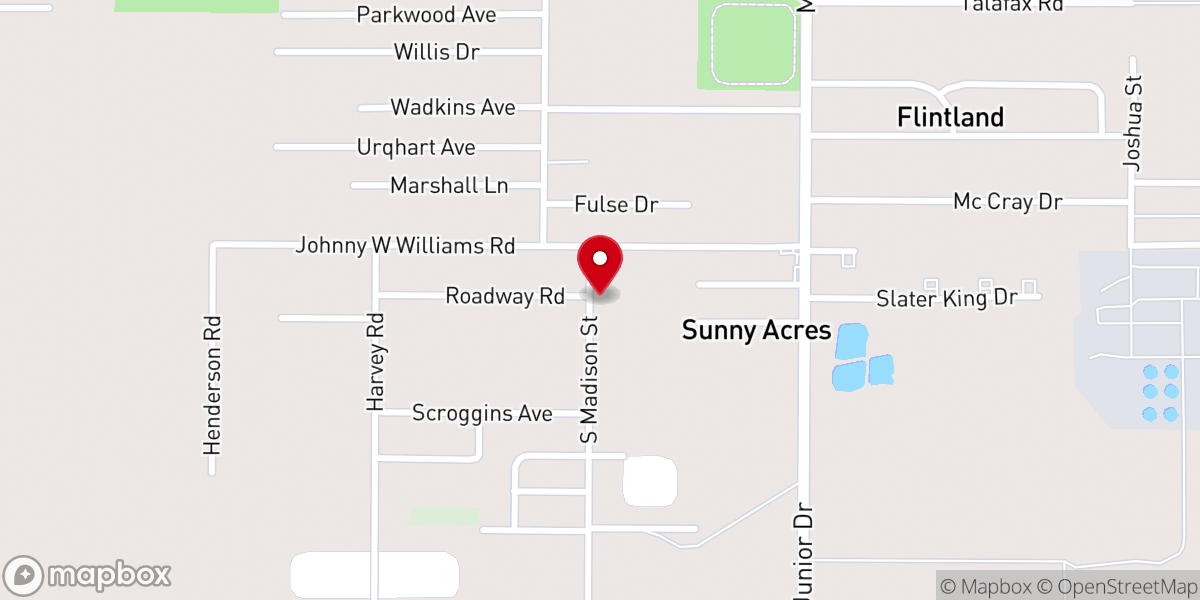 Map showing location of Piney Grove Baptist Church