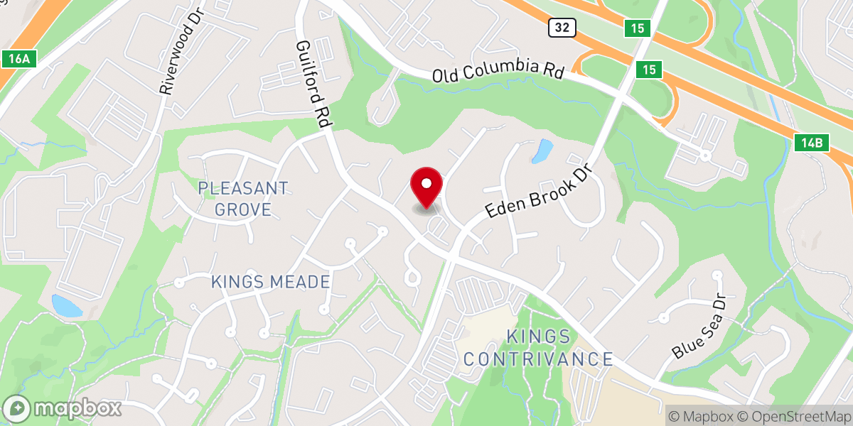 Map showing location of New Hope Lutheran Church
