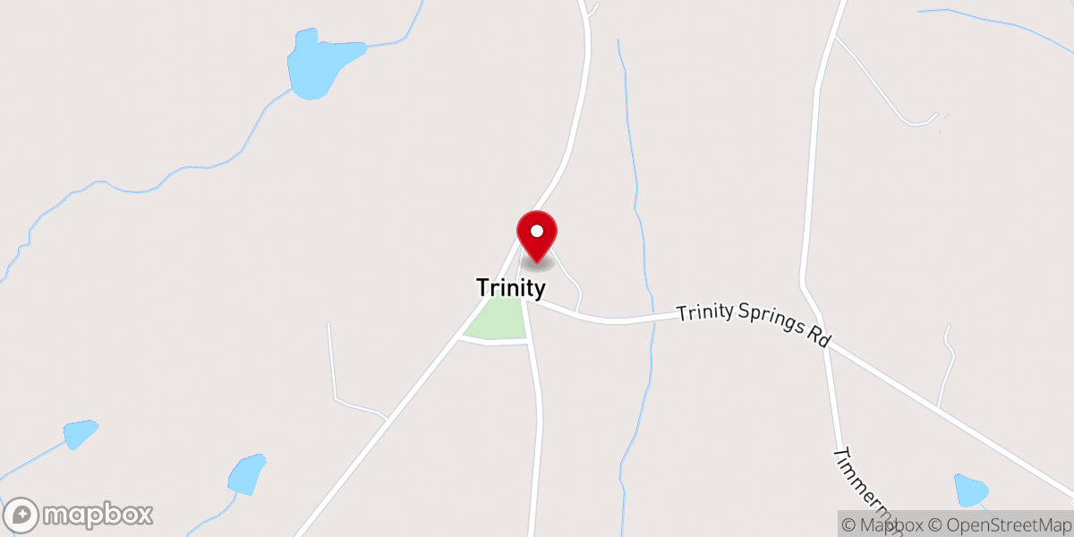 Map showing location of Trinity United Methodist Church