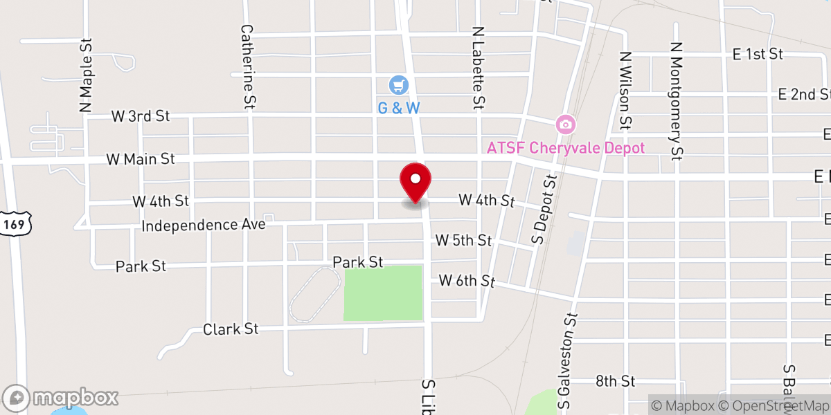 Map showing location of St Francis Xavier Catholic Church