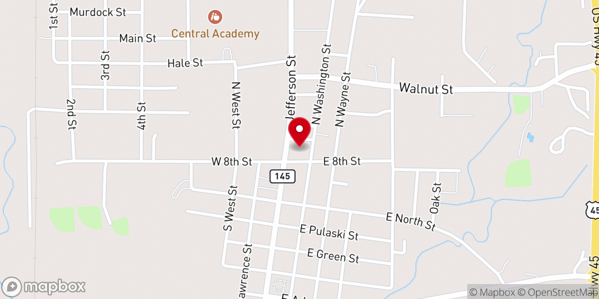 Map showing location of First United Methodist Church
