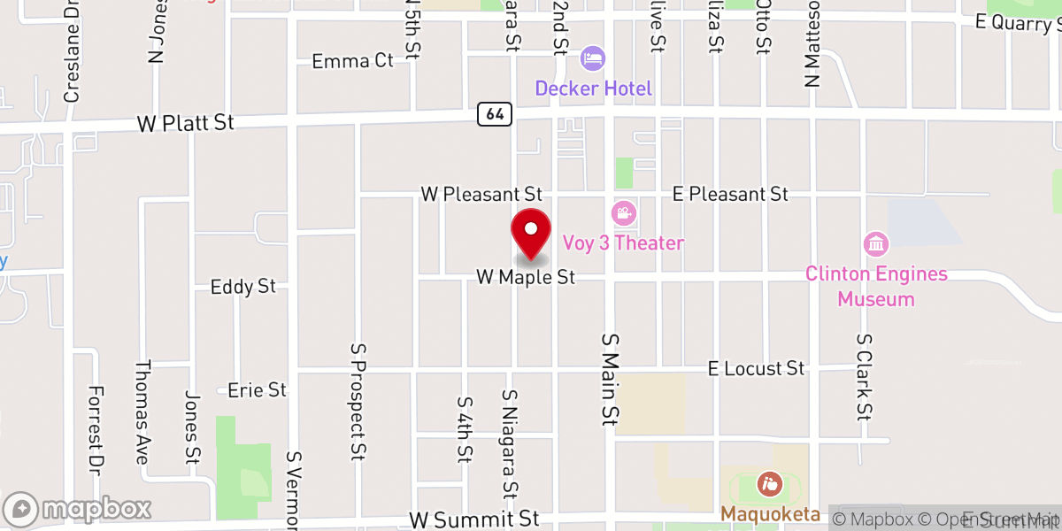 Map showing location of St.Mark's Episcopal Church