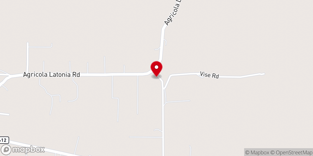 Map showing location of Red Creek Church