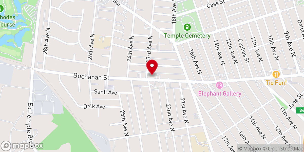 Map showing location of Ransom Temple Presbyterian Church