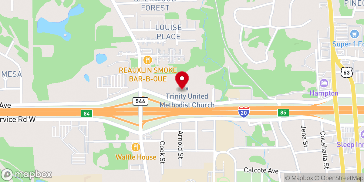 Map showing location of Trinity Methodist Church
