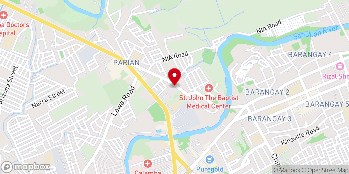Map showing location of San Agustin Parish Church- Parian, Calamba City, Laguna (Diocese of San Pablo)