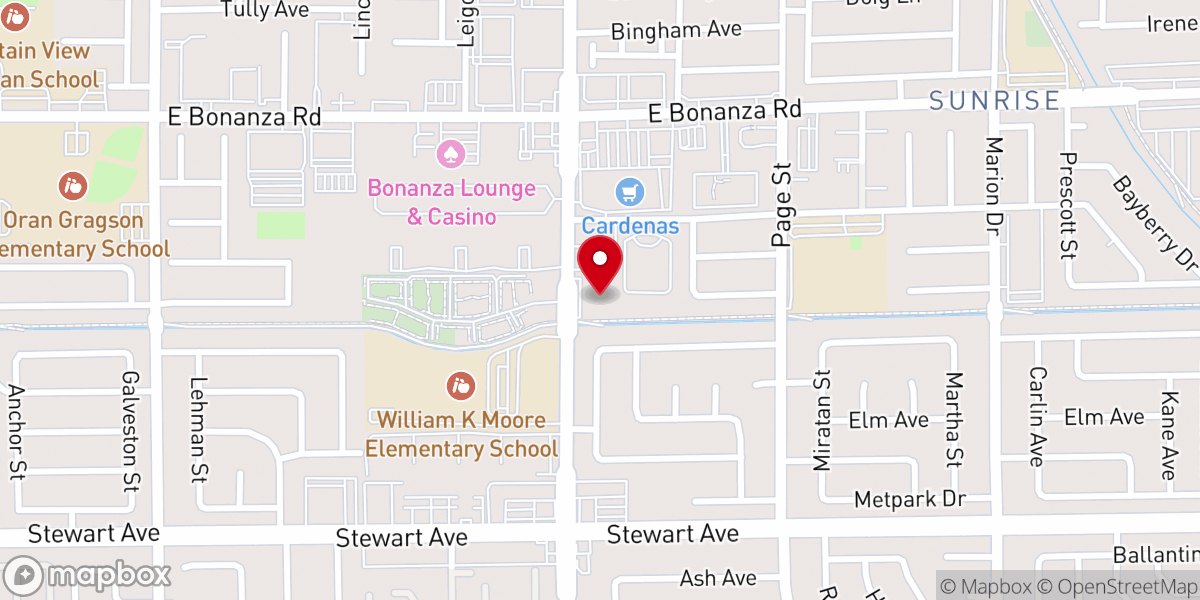 Map showing location of Missionary Baptist Church