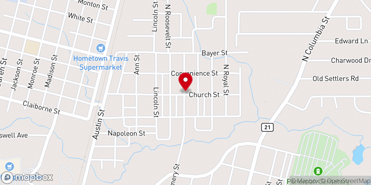 Map showing location of Greater Ebenezer Baptist Church