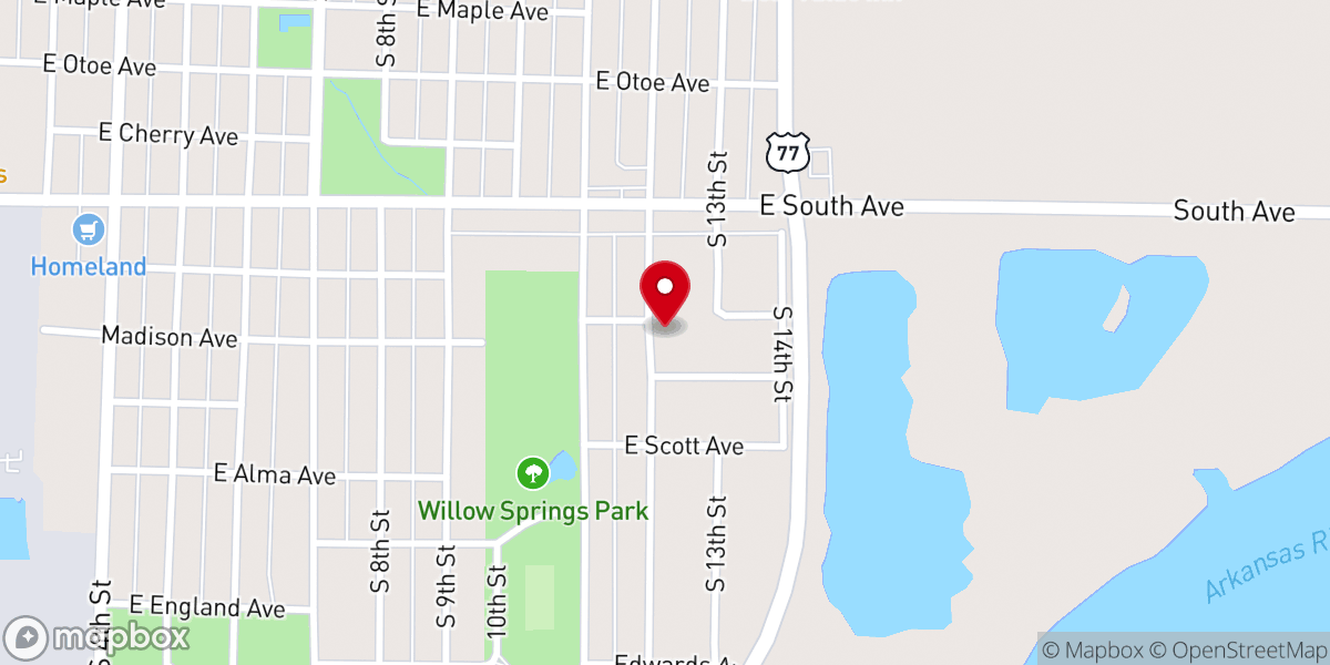 Map showing location of Attucks Community Center