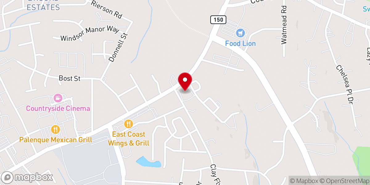 Map showing location of Kernersville Wesleyan Church
