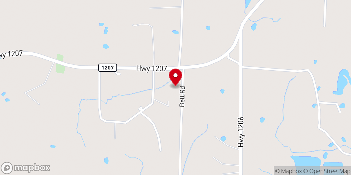 Map showing location of Harmony Church