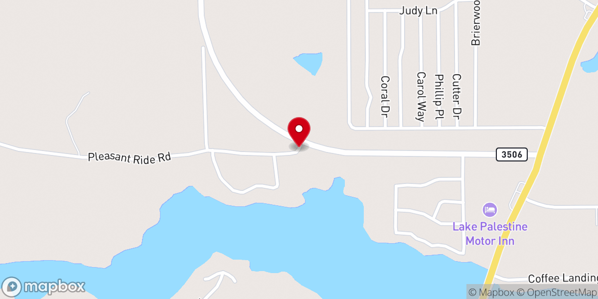 Map showing location of The Church @ Lake Palestine