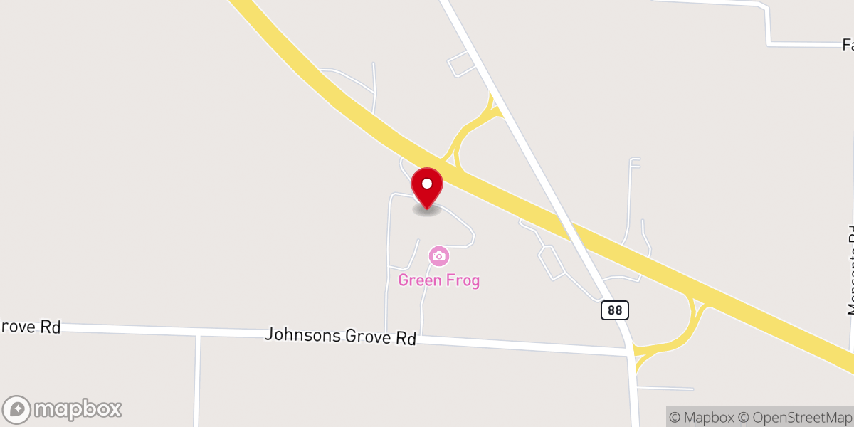 Map showing location of Green Frog Farm Weddings & Events