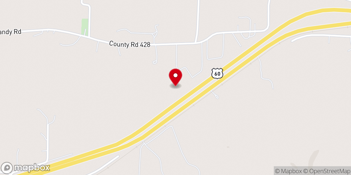 Map showing location of Diggins Baptist Church
