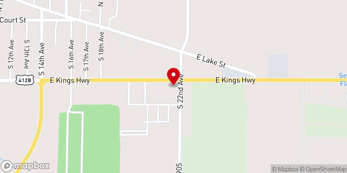 Map showing location of Abundant Life Church