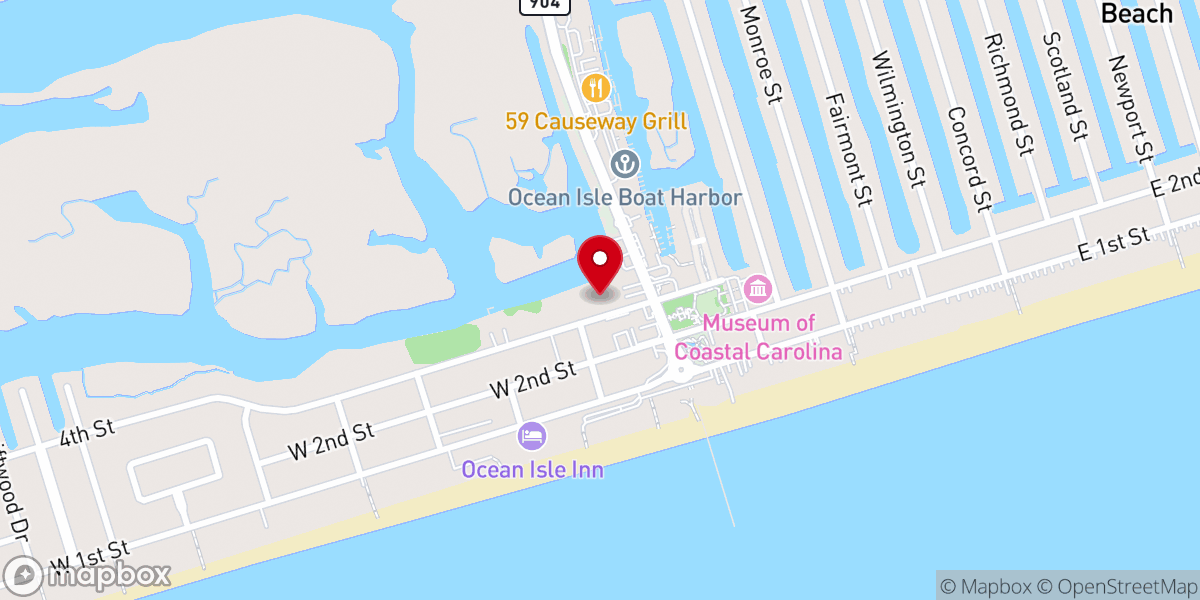 Map showing location of Ocean Isle Beach Chapel
