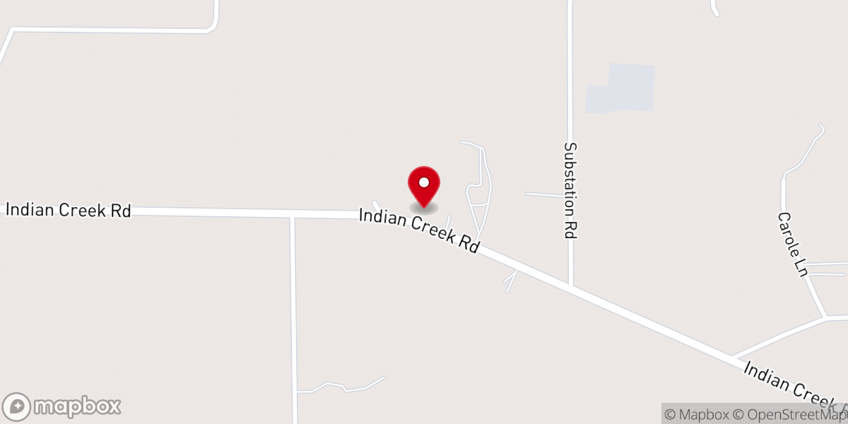 Map showing location of Onycha Baptist Church