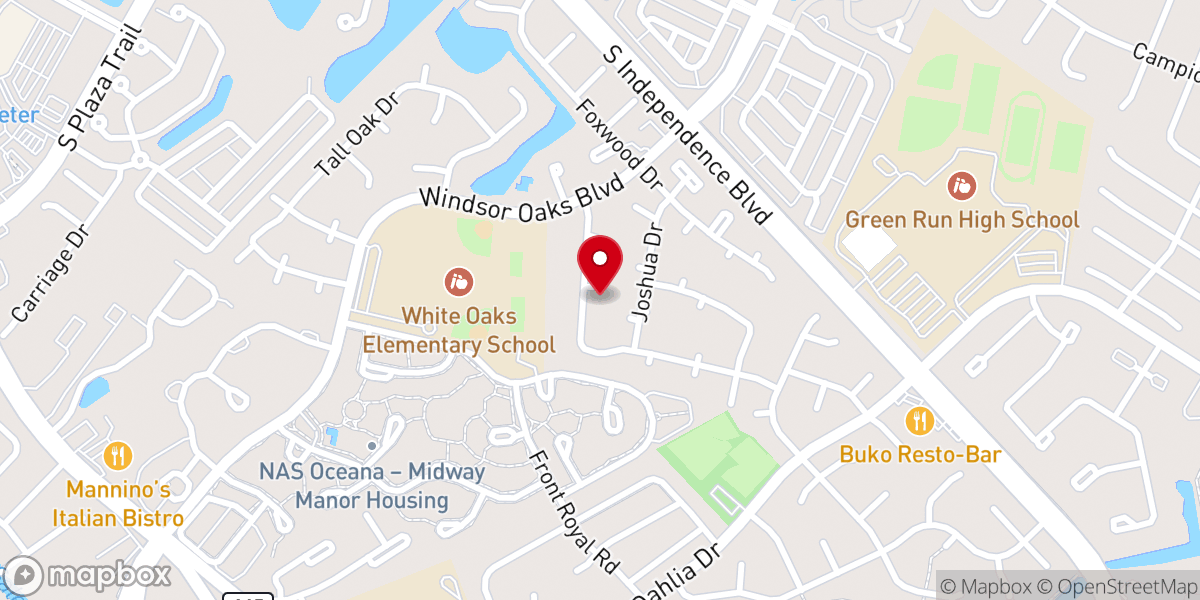 Map showing location of Calvary Chapel Hampton Roads