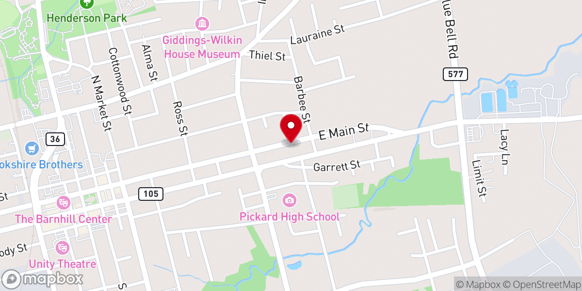 Map showing location of St John AME Church