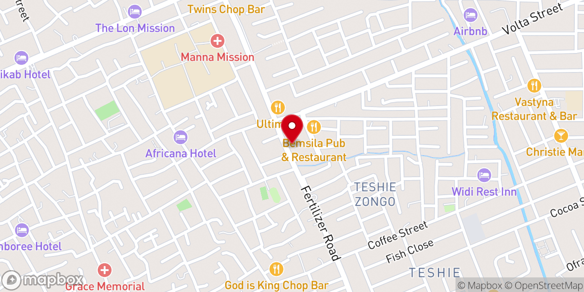 Map showing location of International Central Gospel Church- Hosanna Temple, Teshie