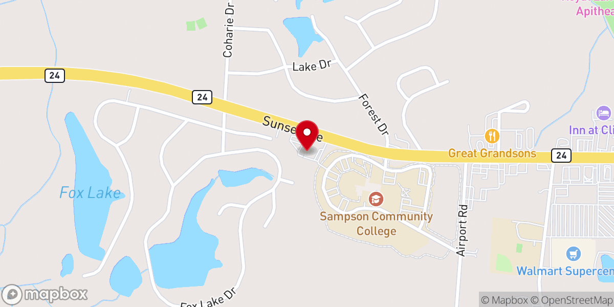 Map showing location of Clinton Community Church