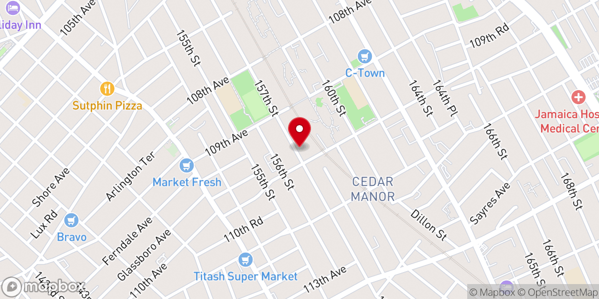 Map showing location of Christ Pentecostal Temple Inc