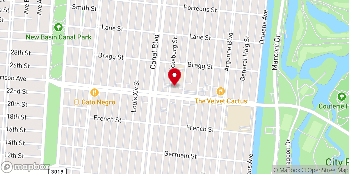 Map showing location of St. Dominic Catholic Church