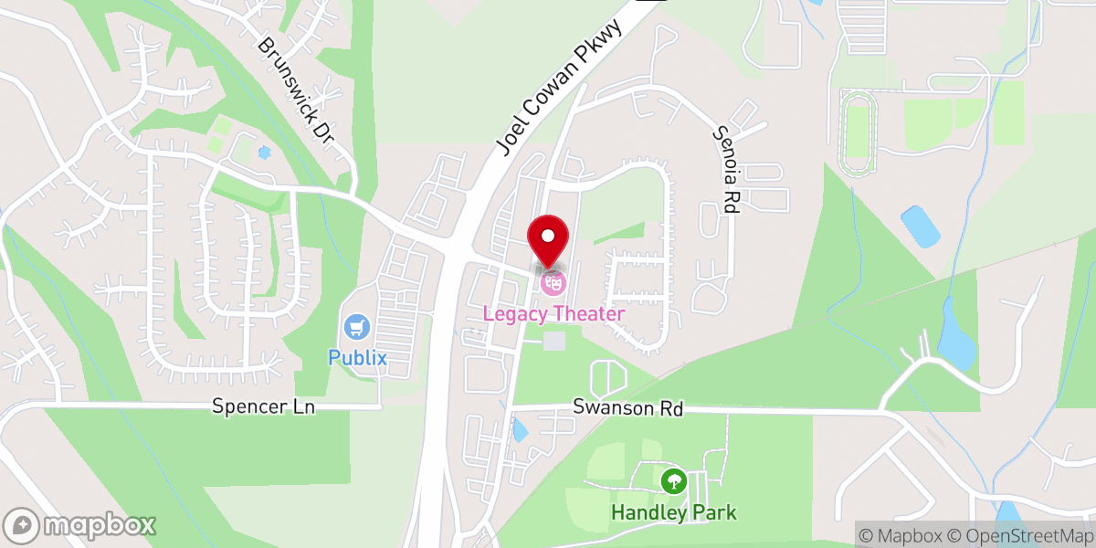 Map showing location of The Legacy Theatre