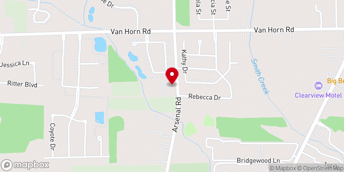 Map showing location of Faith Lutheran Church