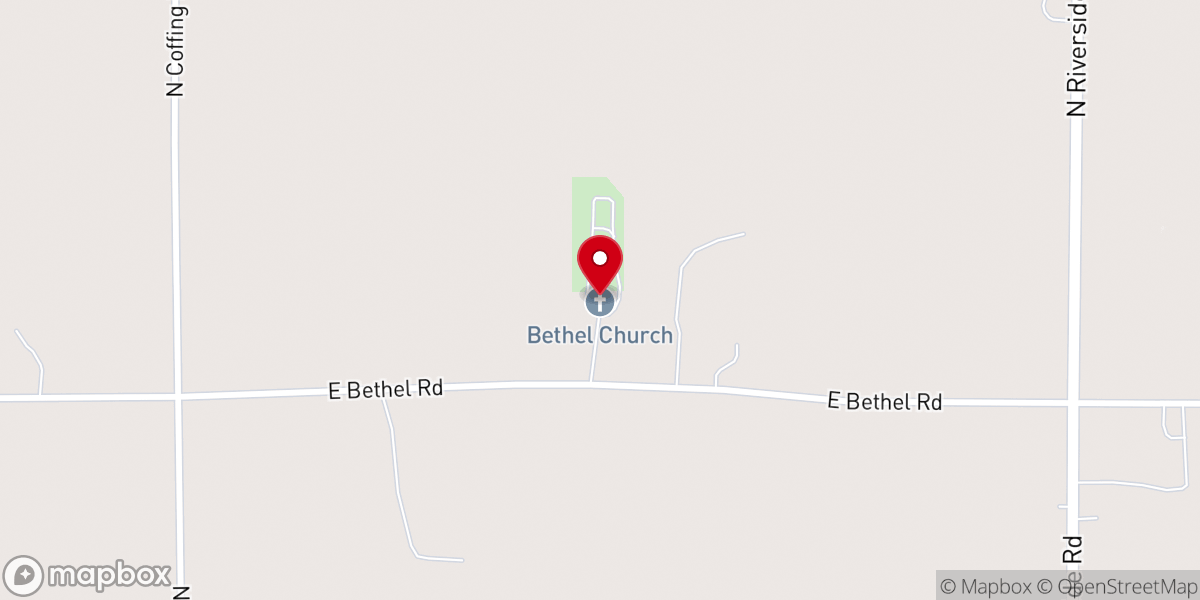 Map showing location of Bethel Church