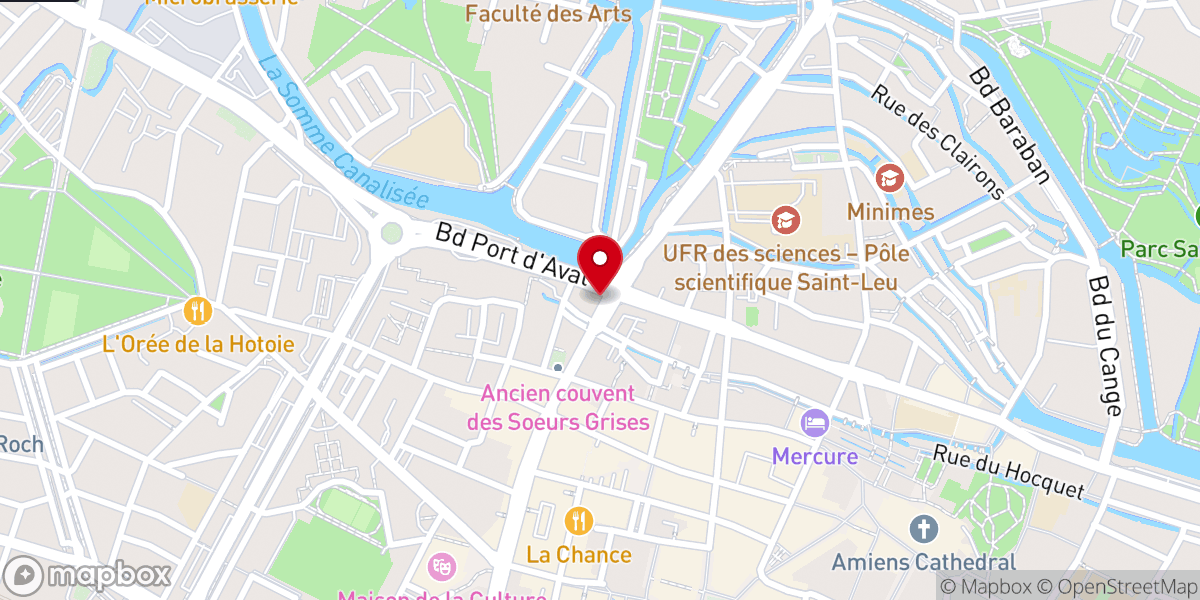 Map showing location of Secours Catholique accueil de jour