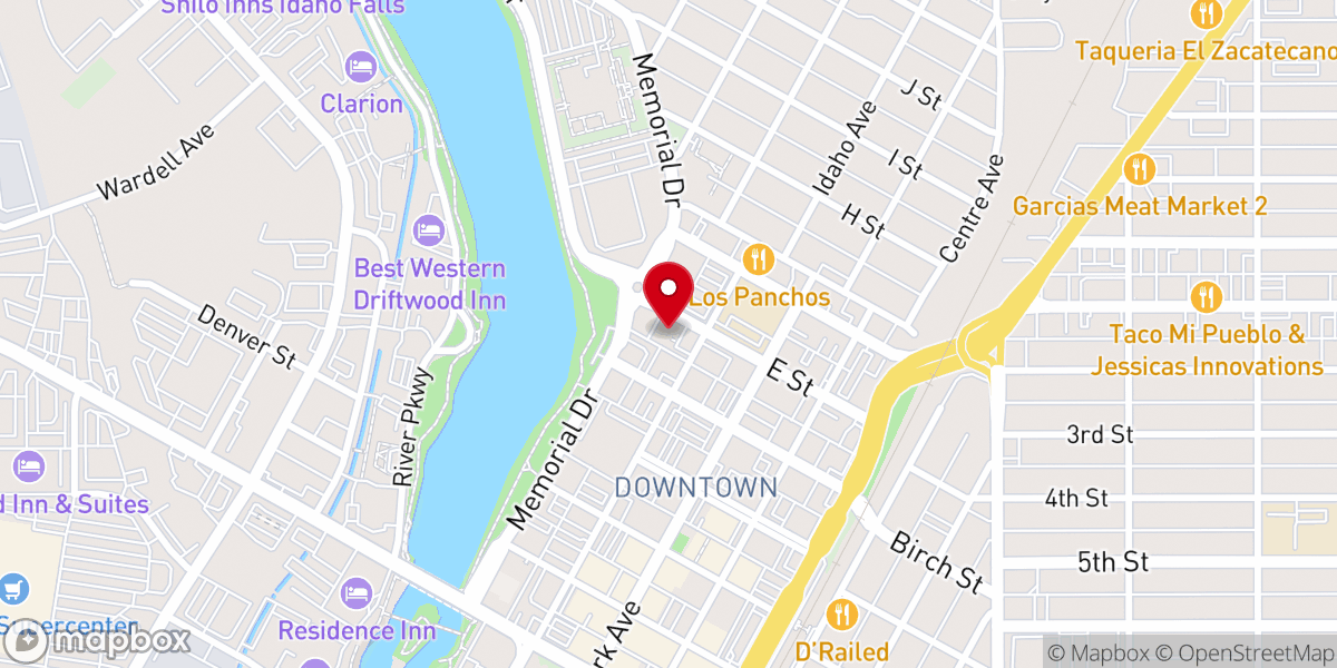 Map showing location of Unitarian Universalist Church