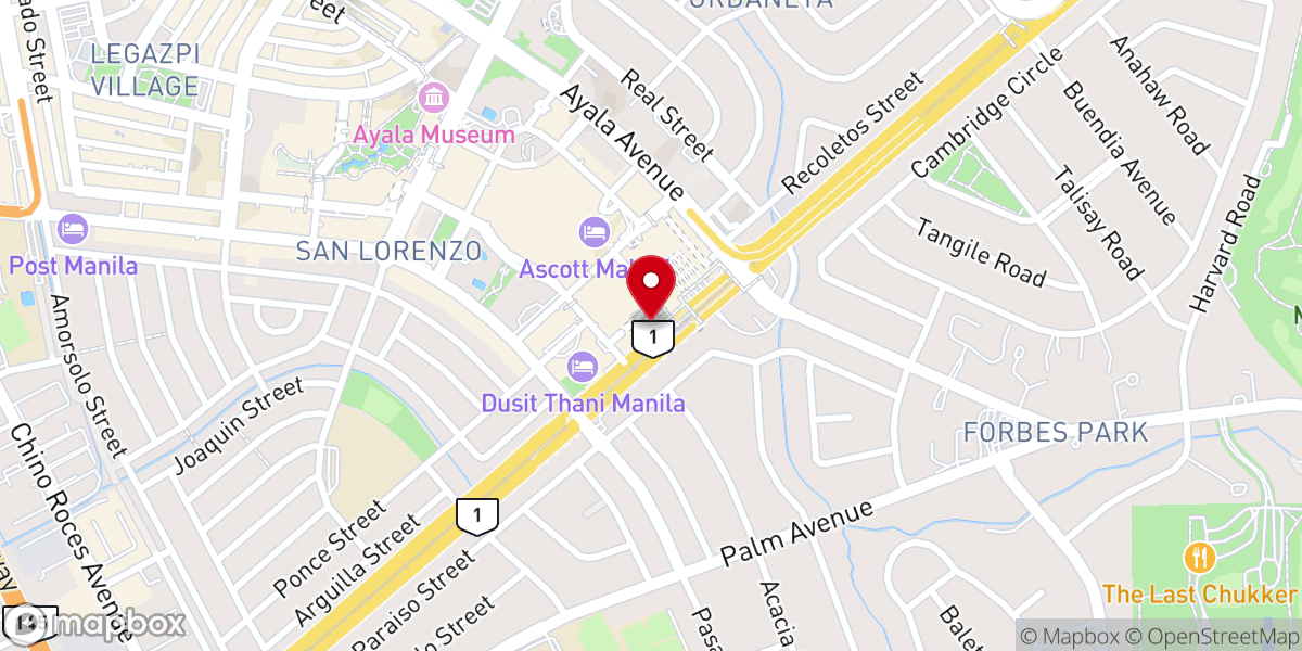 Map showing location of Our Lady of the Most Holy Rosary Chapel - SM Makati