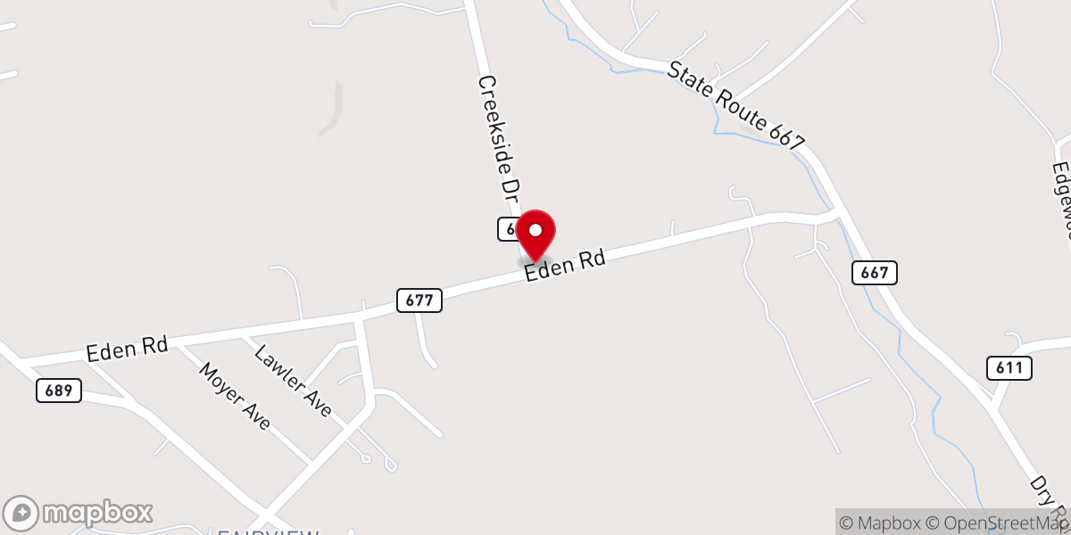 Map showing location of Beth Eden Church
