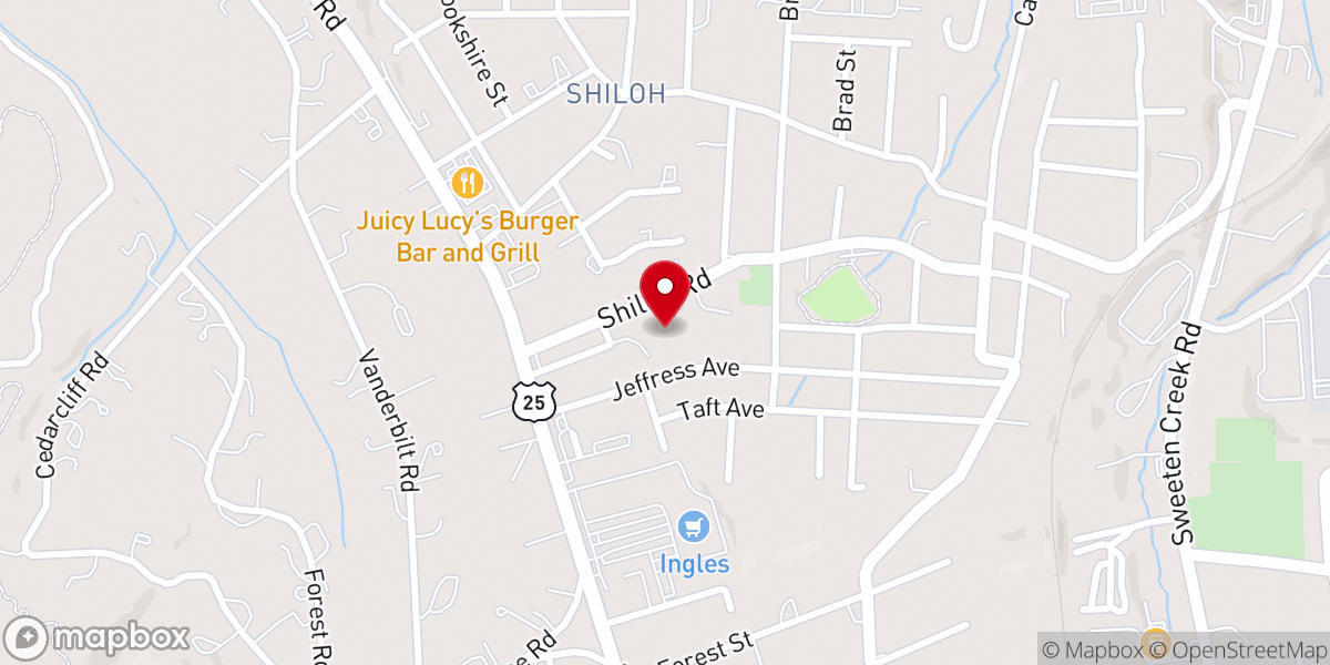 Map showing location of Biltmore United Methodist Church