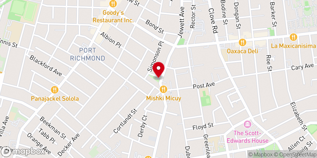 Map showing location of St. John's Evangelical Lutheran Church