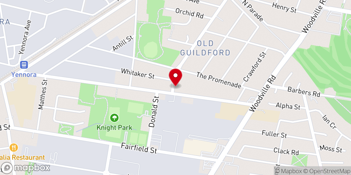 Map showing location of Guildford Baptist Church