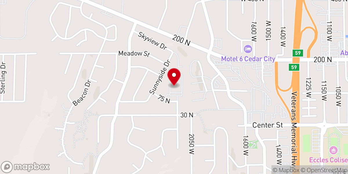Map showing location of FamilySearch center