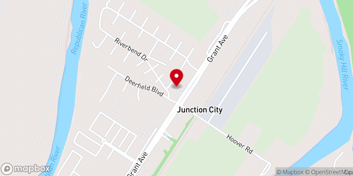 Map showing location of Westside Tabernacle Junction City Kansas