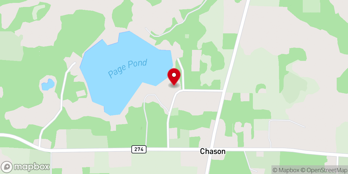 Map showing location of Page Pond Assembly of God