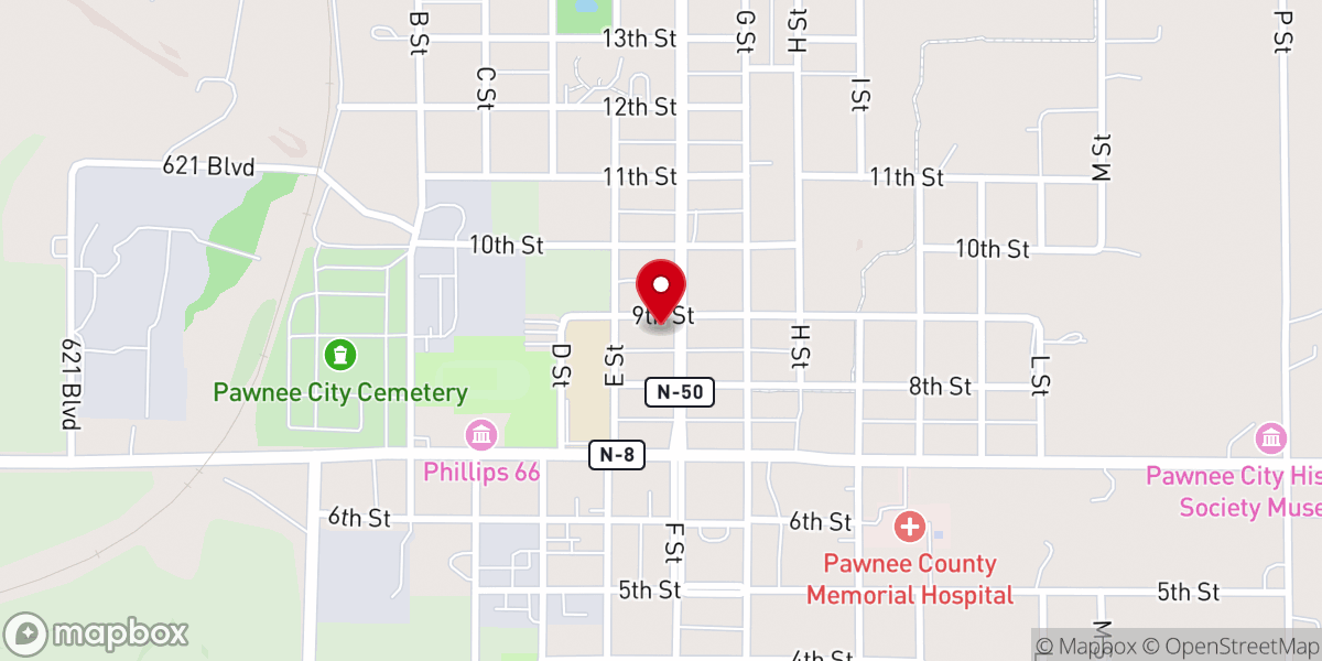 Map showing location of United Methodist Church