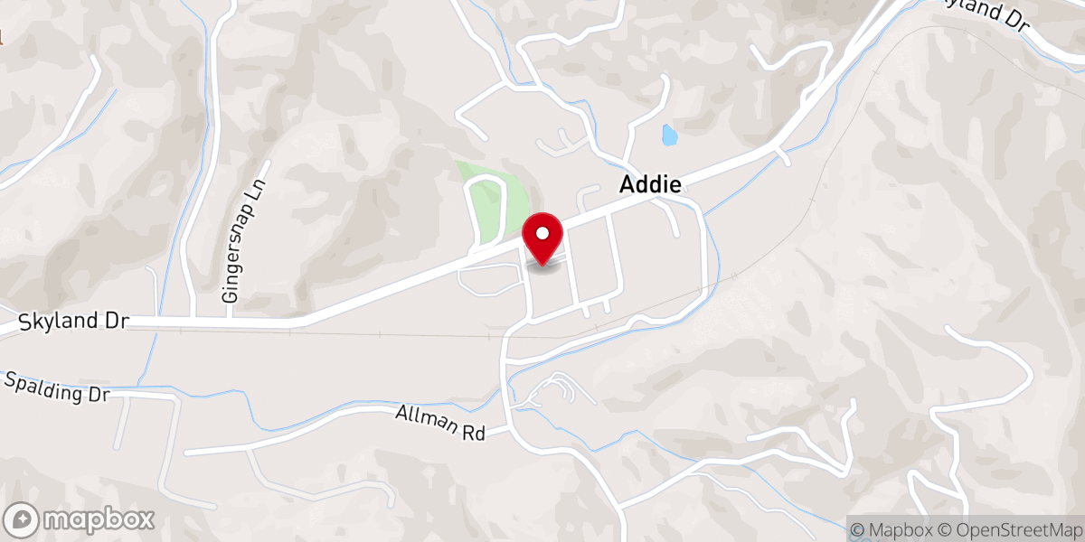 Map showing location of Buff Creek Baptist Church