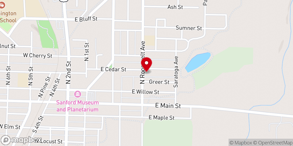 Map showing location of Trinity Lutheran Church - food bank